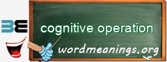 WordMeaning blackboard for cognitive operation